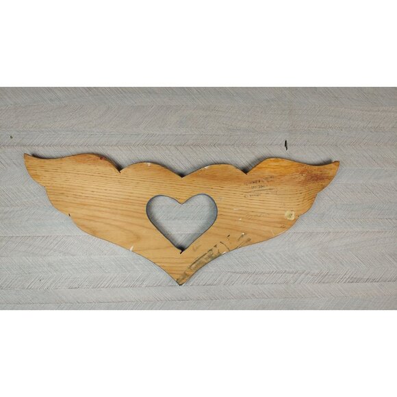 Vintage Hand-Painted Wooden Heart Shaped Welcome Wall Sign Floral Birdhouse - Picture 7 of 7